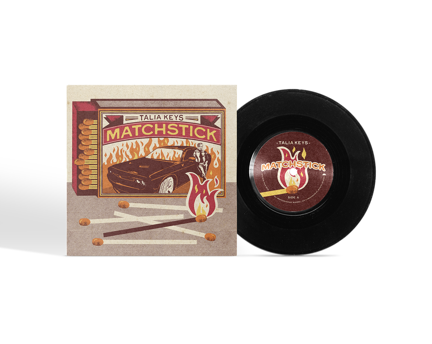 7" vinyl - Matchstick / Glowin' Golden - Talia Keys